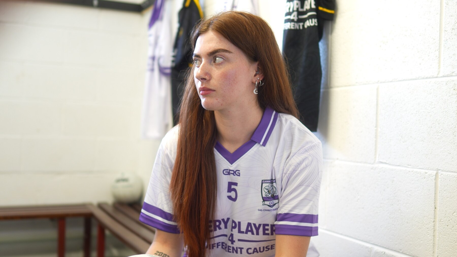 Player in the Clann Na Blátha jersey during the 2026 match