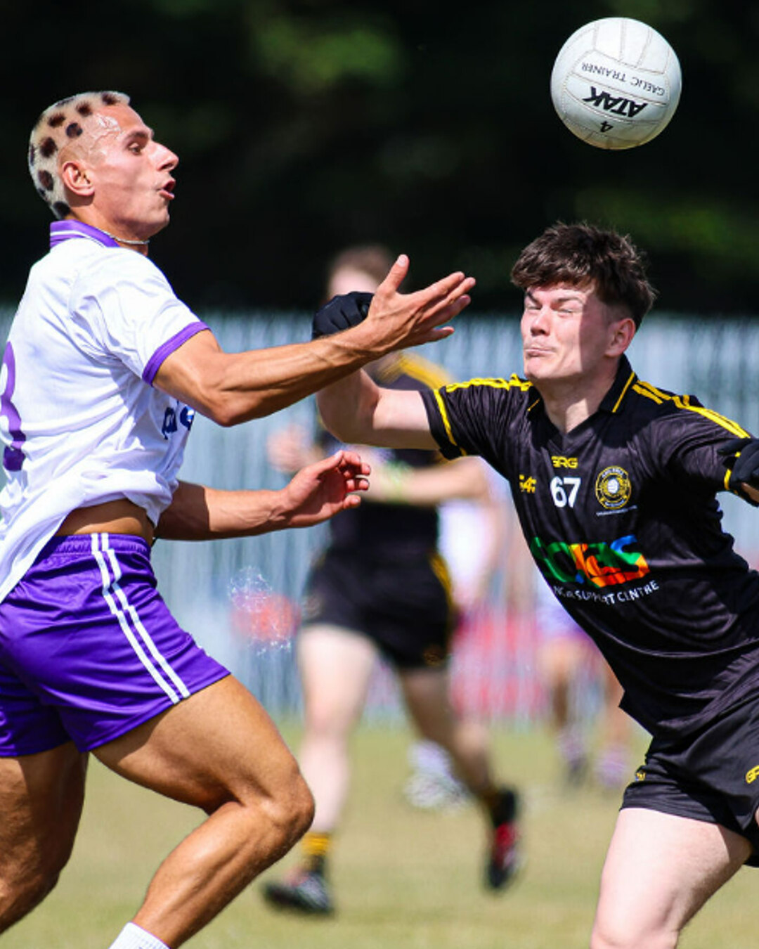Gaelic 4 Good players contesting the ball during the 2026 match